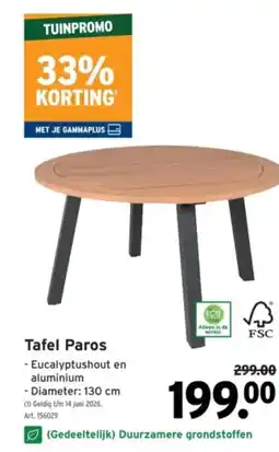 GAMMA Tafel Paros aanbieding