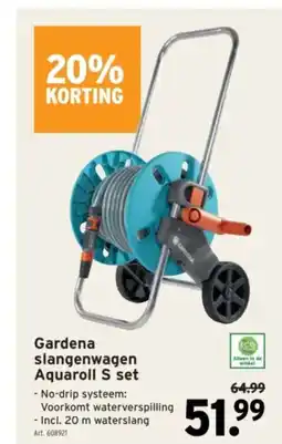 GAMMA Gardena slangenwagen Aquaroll S set aanbieding
