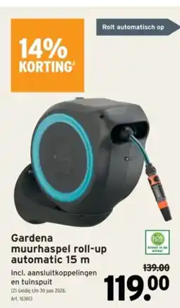 GAMMA Gardena muurhaspel roll up automatic aanbieding