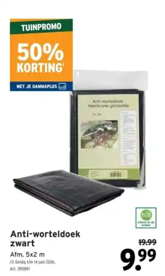 GAMMA Anti-worteldoek zwart aanbieding