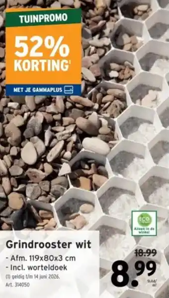 GAMMA Grindrooster wit aanbieding