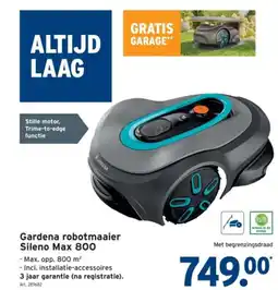 GAMMA Gardena robotmaaier sileno max 800 aanbieding