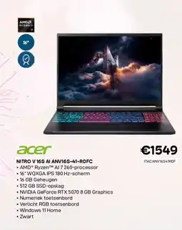 CompuDeals Acer nitro v 16s ai anv16s-41-rofc aanbieding