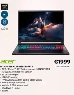 CompuDeals Acer nitro v 16s ai anv16s-61-r675 aanbieding
