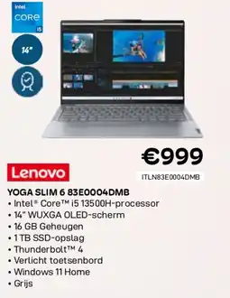 CompuDeals Lenovo yoga slim 6 83e0004dmb aanbieding