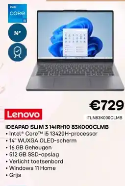 CompuDeals Lenovo ideapad slim 3 14irh10 83k000clmb aanbieding