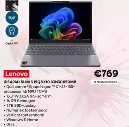 CompuDeals Lenovo ideapad slim 3 15q8x10 83n30050mb aanbieding
