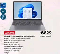 CompuDeals Lenovo ideapad slim 3 15irh10 83k100gemb aanbieding