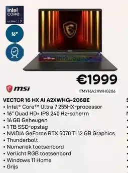 CompuDeals Msi vector 16 hx ai a2xwhg-206be aanbieding