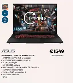 CompuDeals Asus tuf gaming a18 fa808uh-s8013w aanbieding
