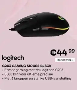 CompuDeals Logitech g203 gaming mouse black aanbieding
