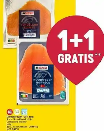 Delhaize Gerookte zalm noors klassiek aanbieding