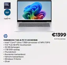 CompuDeals Hp omnibook 7 ng ai pc 17-dc0013nb aanbieding