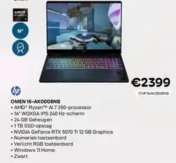 CompuDeals Hp omen 16-ak0008nb aanbieding