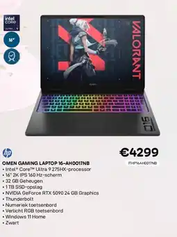 CompuDeals Hp omen gaming laptop 16-ah0017nb aanbieding
