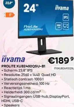 CompuDeals Iiyama prolite xub2492qsu-b1 aanbieding