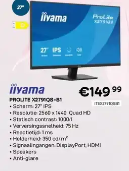 CompuDeals Iiyama prolite x2791qs-b1 aanbieding