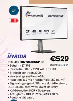 CompuDeals Iiyama prolite hb2701uhsnp-b1 aanbieding