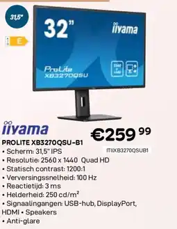 CompuDeals Iiyama prolite xb3270qsu-b1 aanbieding
