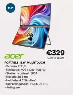 CompuDeals Acer portable 15,6" multitouch aanbieding