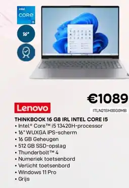 CompuDeals Lenovo thinkbook 16 g8 irl intel core 15 aanbieding