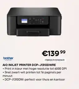 CompuDeals Brother aio inkjet printer dcp-j1310dwre aanbieding