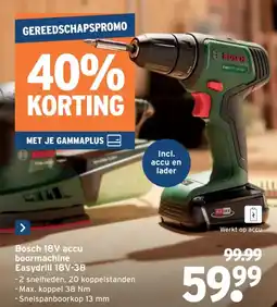 GAMMA Bosch 18v accu boormachine Easydrill 18V-38 aanbieding
