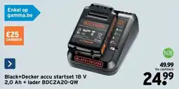 GAMMA Black+Decker accu startset 18 V 2,0 Ah + lader BDC2A20-QW aanbieding
