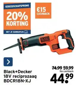 GAMMA Black+Decker 18V reciprozaag BDCR18N-XJ aanbieding