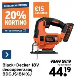 GAMMA Black+Decker 18V decoupeerzaag BDCJS18N-XJ aanbieding
