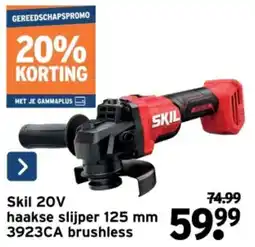 GAMMA Skil 20V haakse slijper 125 mm 3923CA brushless aanbieding