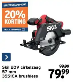 GAMMA Skil 20V cirkelzaag 57 mm 3551CA brushless aanbieding