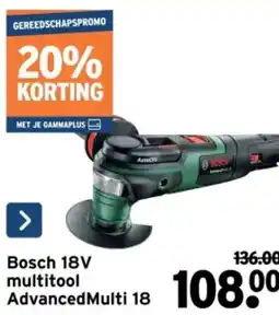 GAMMA Bosch 18V multitool Advanced Multi 18 aanbieding