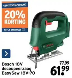 GAMMA Bosch 18V decoupeerzaag EasySaw 18V-70 aanbieding