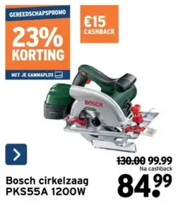 GAMMA Bosch cirkelzaag PKS55A 1200W aanbieding