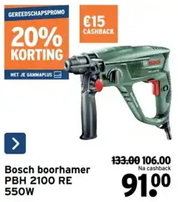 GAMMA Bosch boorhamer PBH 2100 RE 550W aanbieding