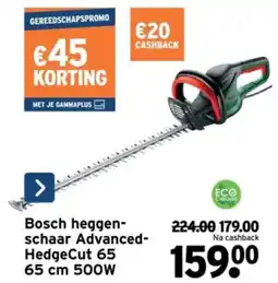 GAMMA Bosch heggenschaar Advanced HedgeCut 65 aanbieding