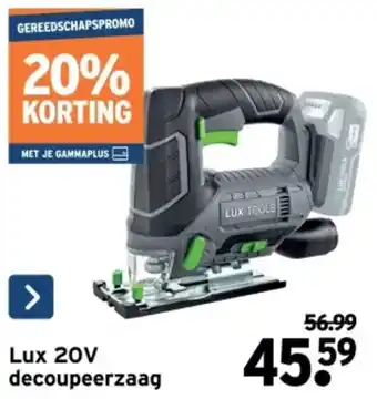GAMMA Lux 20V decoupeerzaag aanbieding