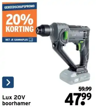GAMMA Lux 20V boorhamer aanbieding