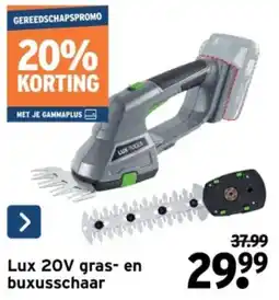 GAMMA Lux 20V gras en buxusschaar aanbieding