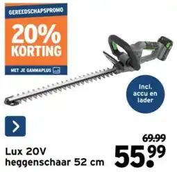 GAMMA Lux 20V heggenschaar 52 cm aanbieding
