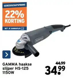 GAMMA Gamma haakse slijper HS-125 1150W aanbieding