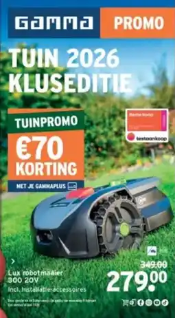 GAMMA Lux Robotmaaier 300 20V aanbieding