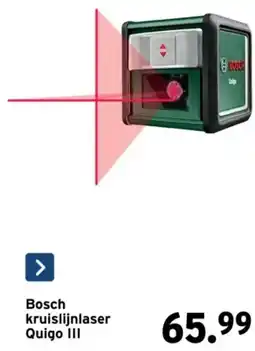 GAMMA Bosch kruislijnlaser Quigo III aanbieding