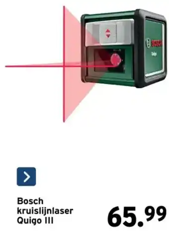 GAMMA Bosch kruislijnlaser Quigo III aanbieding