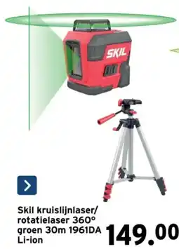 GAMMA Skil kruislijnlaser/ rotatielaser 360° groen 30m 1961DA Li-ion aanbieding