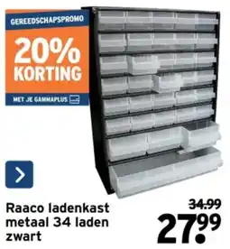 GAMMA Raaco ladenkast metaal 34 laden zwart aanbieding