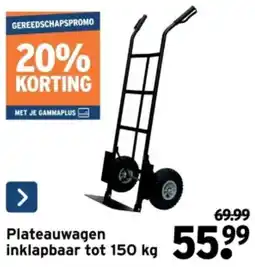 GAMMA Plateauwagen inklapbaar tot 150 kg aanbieding