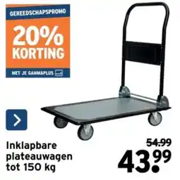 GAMMA Inklapbare plateauwagen tot 150 kg aanbieding