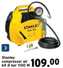 GAMMA Stanley compressor air kit 8 bar 1100W aanbieding
